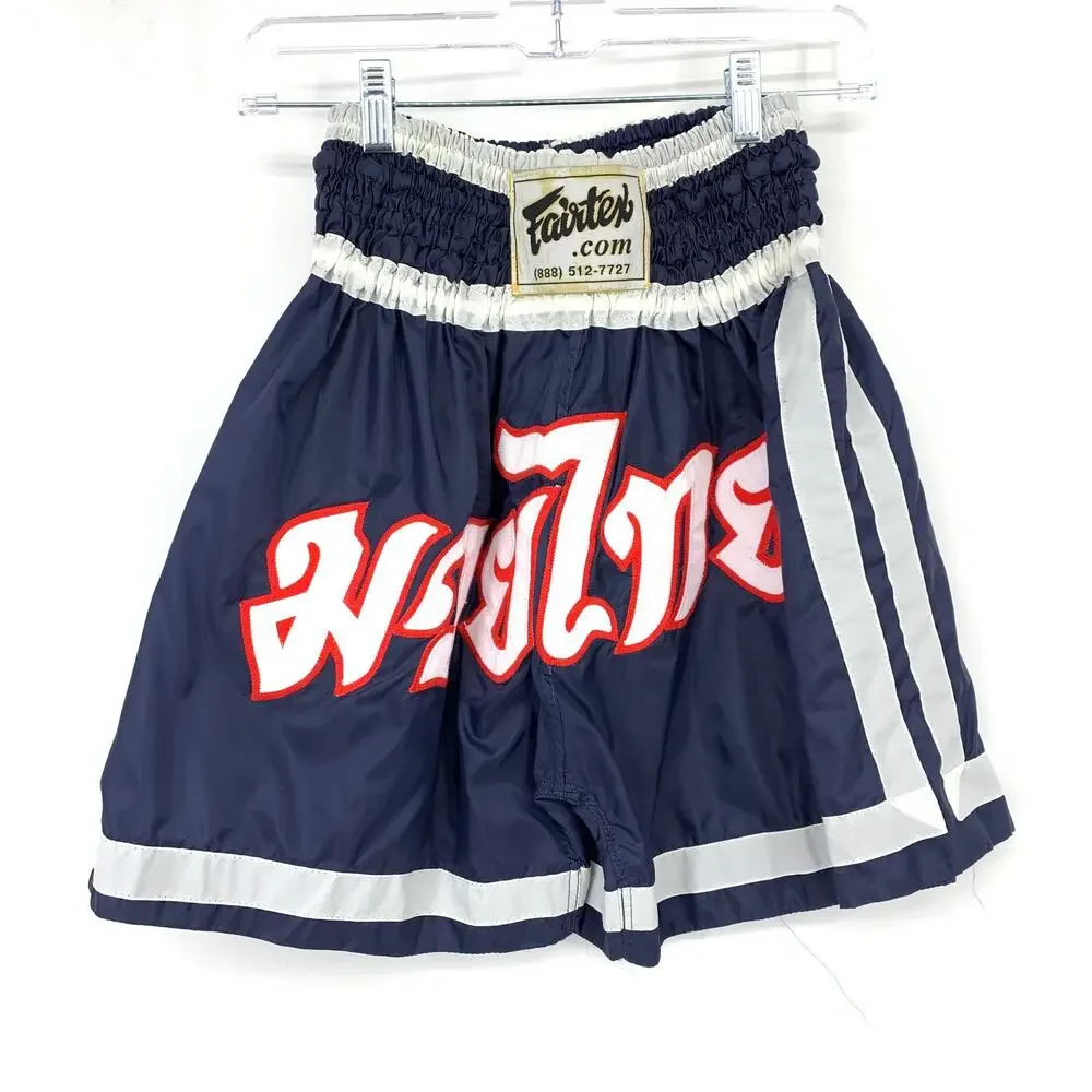 Fairtex Muay Thai Boxing MMA Shorts High Waisted Blue Red Womens Sz Medium